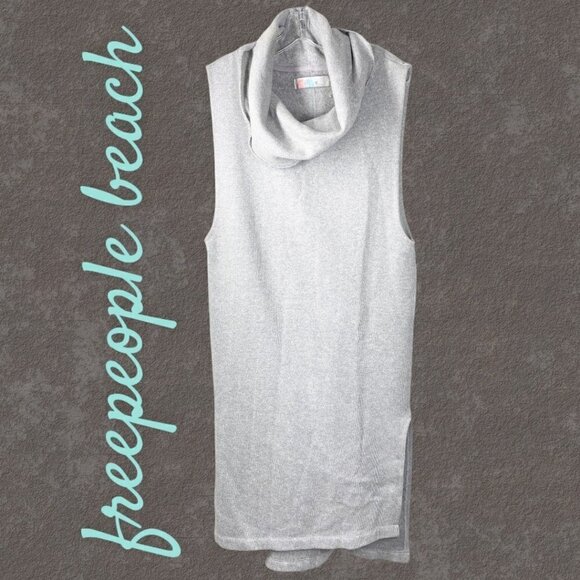 FREE PEOPLE BEACH Sleeveless Fleece Lined Cowl Neck Sweater Dress, Size XS - Picture 3 of 9